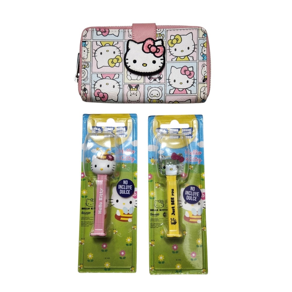 Sanrio Hello Kitty X Loungefly Wallet (2) Collectable‎ Pez Dispenser Gift Bundle